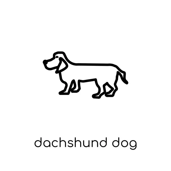 Икона Таксы Модный Современный Плоский Линейный Вектор Икона Собаки Таксы — стоковый вектор