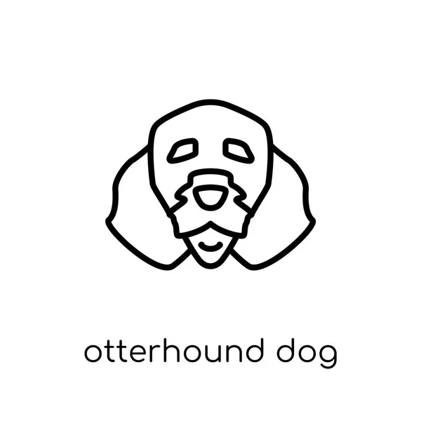 奥特犬狗图标 时尚现代平面线性向量奥特猎犬狗图标在白色背景从细线狗汇集 可编辑的概述冲程向量例证 — 图库矢量图片