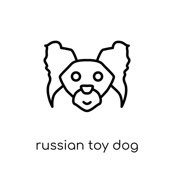 Russian Toy Dog Icon Trendy Modern Flat Linear Vector Russian — Stock Vector