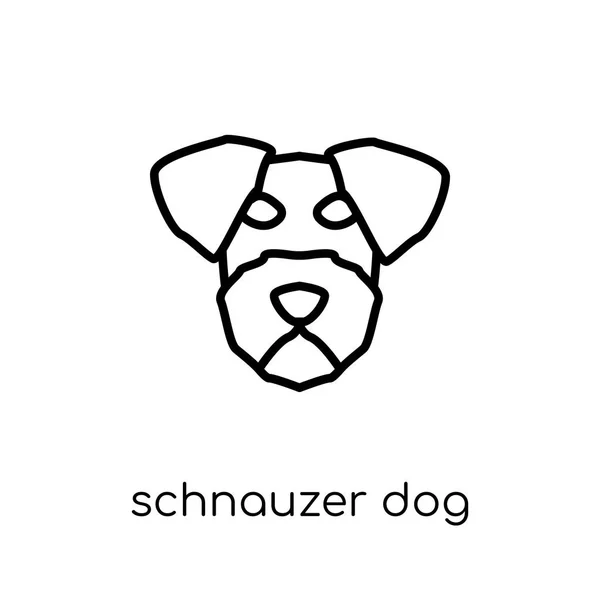 Schnauzer Hond Pictogram Trendy Modern Plat Lineaire Vector Schnauzer Hond — Stockvector