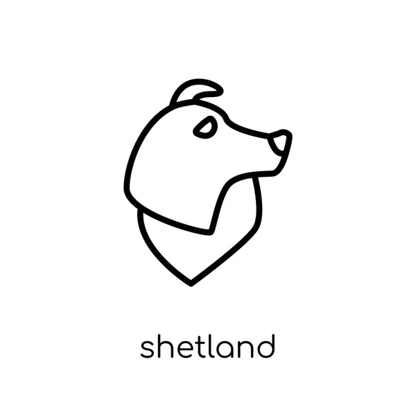 Shetland Sheepdog Icono Del Perro Moderno Vector Lineal Plano Moderno — Vector de stock