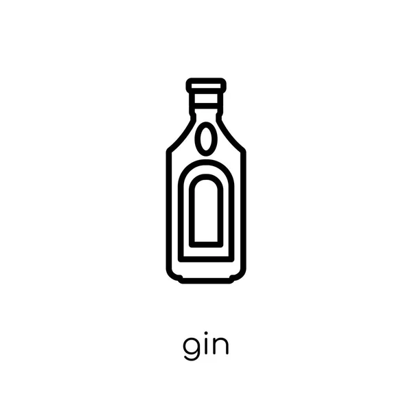 Gin Pictogram Trendy Moderne Vlakke Lineaire Vector Gin Icoon Een — Stockvector