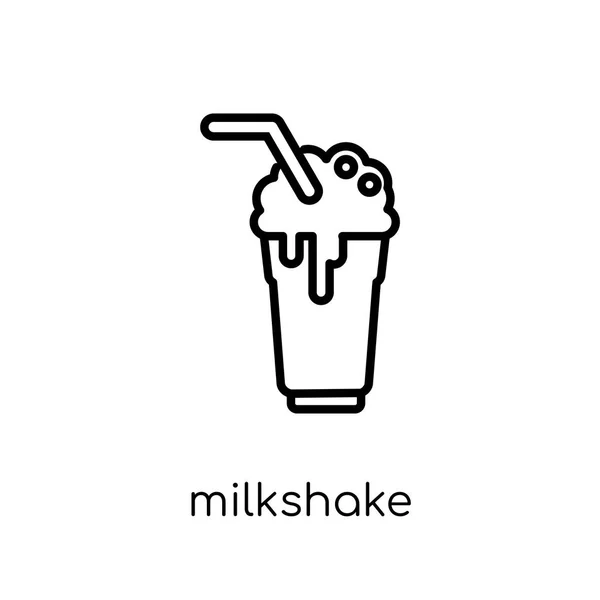 Milchshake Ikone Trendige Moderne Flache Lineare Vektor Milchshake Symbol Auf — Stockvektor