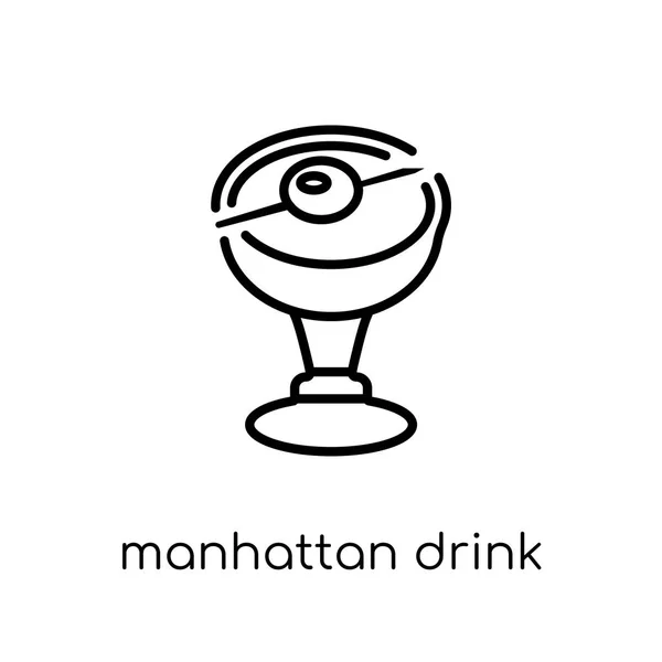 Ícone Bebida Manhattan Moderna Moda Plana Vetor Linear Manhattan Bebida — Vetor de Stock