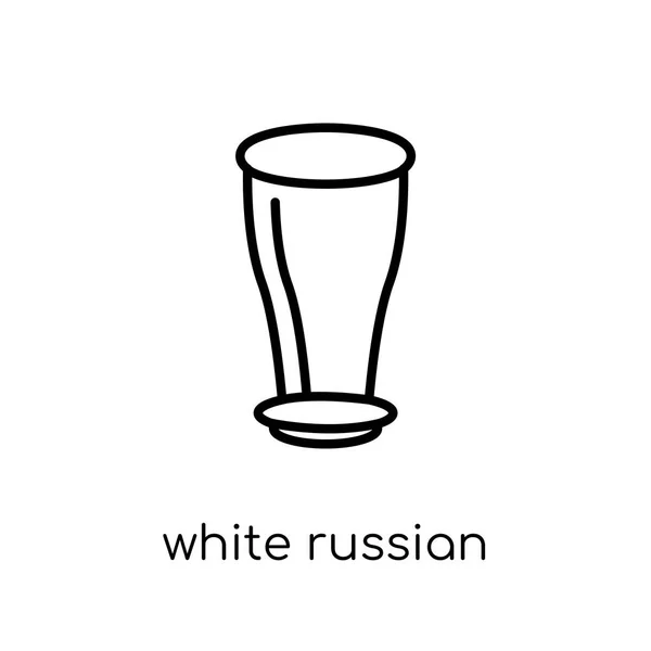 White Russian Drink Icon Trendy Modern Flat Linear Vector White — Stock Vector
