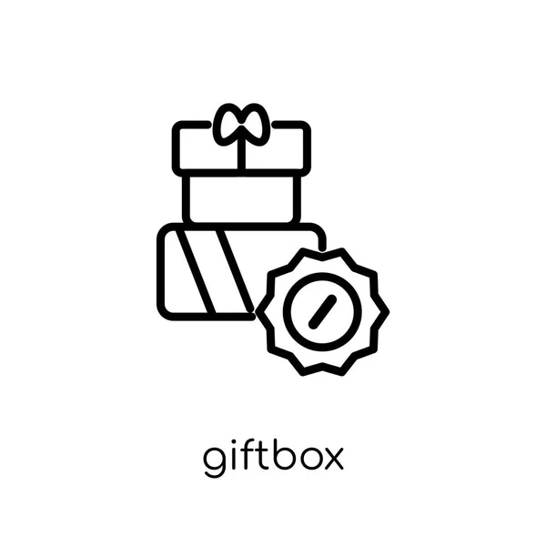 Иконка Giftbox Модная Современная Плоская Иконка Линейного Вектора Белом Фоне — стоковый вектор