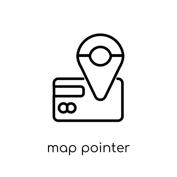 Icono Puntero Mapa Icono Moderno Moderno Puntero Mapa Vector Lineal — Vector de stock