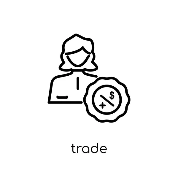 Trade Icon Trendy Modern Flat Linear Vector Trade Icon White — Stock Vector