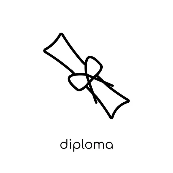 Diploma Pictogram Trendy Modern Plat Lineaire Vector Diploma Pictogram Witte — Stockvector