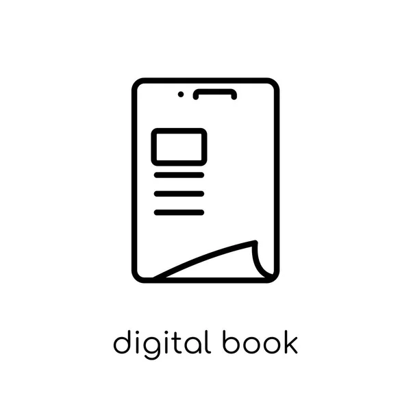 Ícone Livro Digital Vetor Linear Plano Moderno Moda Ícone Livro — Vetor de Stock