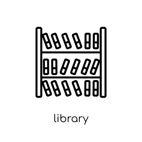 Kütüphane Simgesi Modaya Uygun Modern Düz Doğrusal Vektör Kütüphane Simgesi — Stok Vektör
