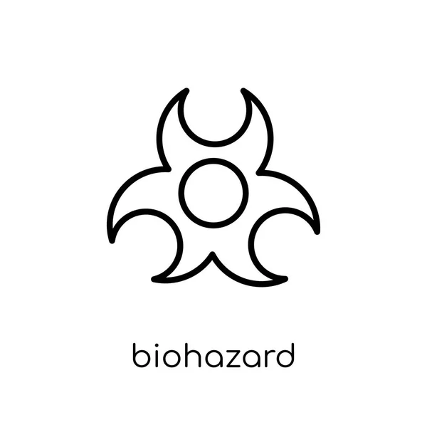 Ikona Biohazard Modny Nowoczesny Liniowych Płaskich Wektor Biohazard Ikona Białym — Wektor stockowy