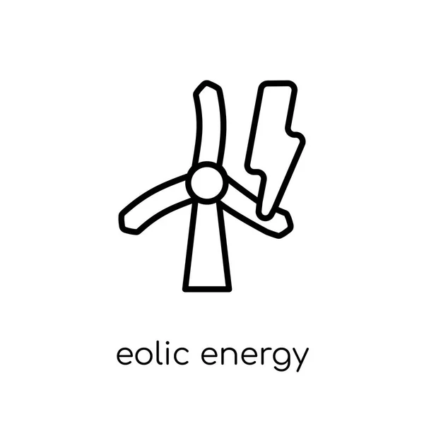 Äolische Energieikone Trendige Moderne Flache Lineare Vektor Äolische Energie Symbol — Stockvektor