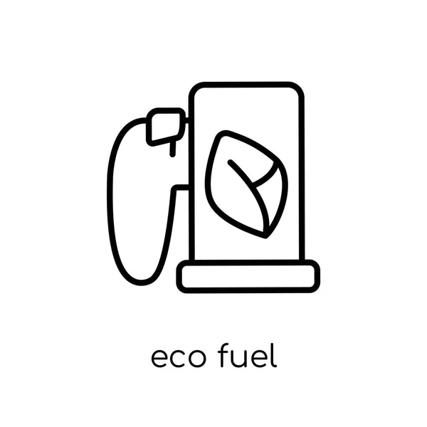 エコ燃料のアイコン 細い線生態学コレクション 概要のベクトル図から白い背景の上のモダンなフラット線形ベクトル エコ燃料アイコンはトレンディです — ストックベクタ
