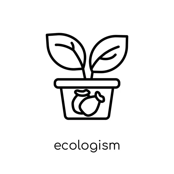 Ecologism Icon Trendy Modern Flat Linear Vector Ecologism Icon White — Stock Vector
