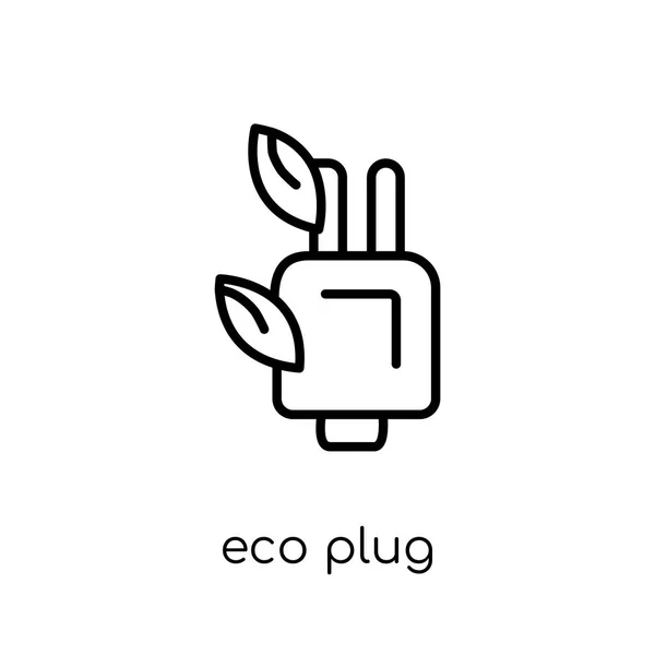 Иконка Eco Plug Модный Современный Плоский Линейный Векторный Эко Штекер — стоковый вектор