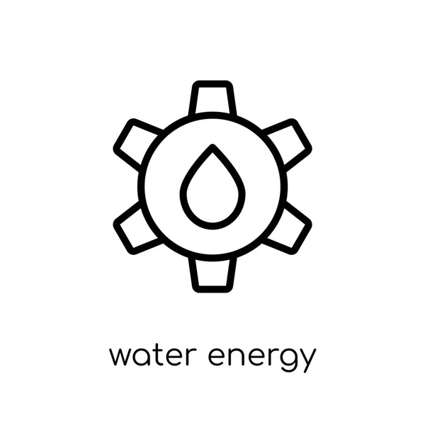 Ikona Energii Wody Modny Nowoczesny Liniowych Płaskich Wektor Woda Energii — Wektor stockowy
