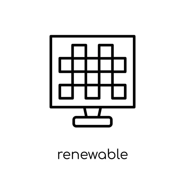 Ανανεώσιμες Πηγές Εικονίδιο Μοντέρνα Σύγχρονη Επίπεδη Γραμμικά Διανυσματικά Ανανεώσιμες Εικονίδιο — Διανυσματικό Αρχείο