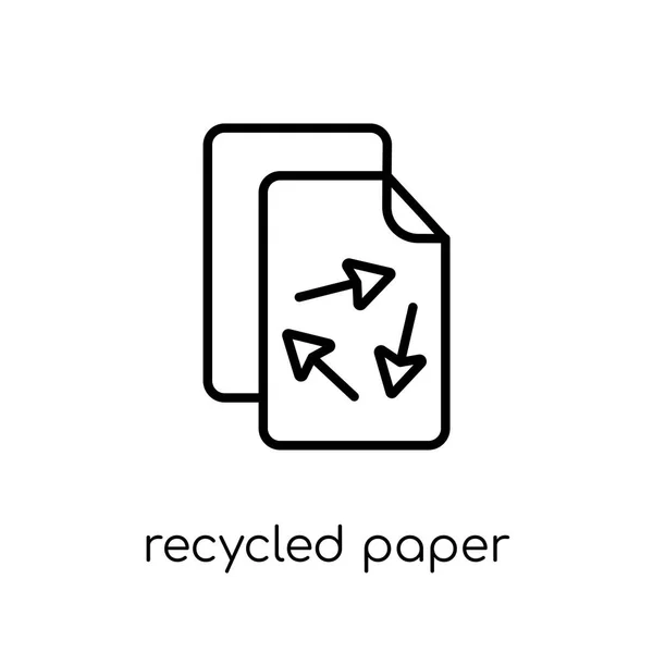 Ikona Papieru Recyklingu Modny Nowoczesny Ikona Papierem Wektor Liniowych Płaskich — Wektor stockowy