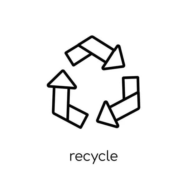 Recycle Icon Trendy Modern Flat Linear Vector Recycle Icon White — Stock Vector