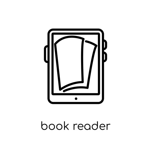 Kitap Okuyucu Simgesi Modaya Uygun Modern Düz Doğrusal Vektör Kitap — Stok Vektör