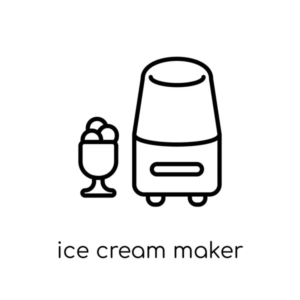 Icono Máquina Helado Moderno Moderno Vector Lineal Plano Icono Del — Vector de stock