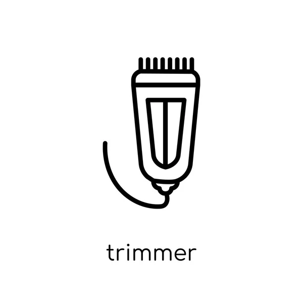 トリマーのアイコン トレンディな近代的なフラット線形ベクトル細い線電子デバイス コレクション 編集可能なアウトラインのストロークのベクトル図から白い背景のトリマーのアイコン — ストックベクタ