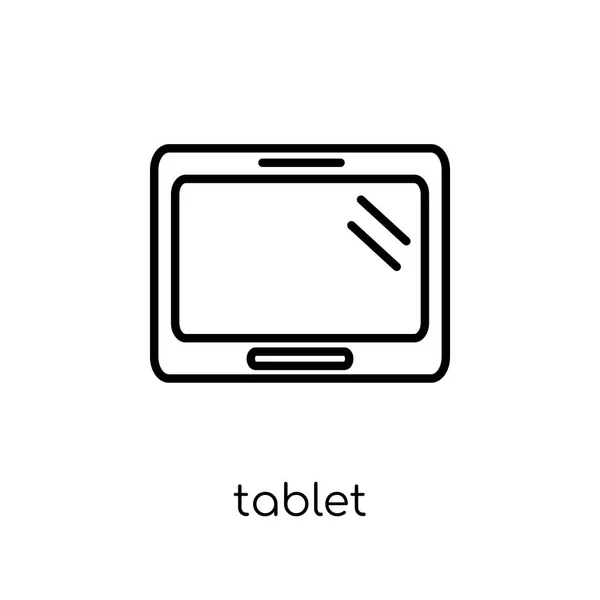 Ícone Tablet Vetor Linear Plano Moderno Moderno Moda Ícone Tabuleta — Vetor de Stock