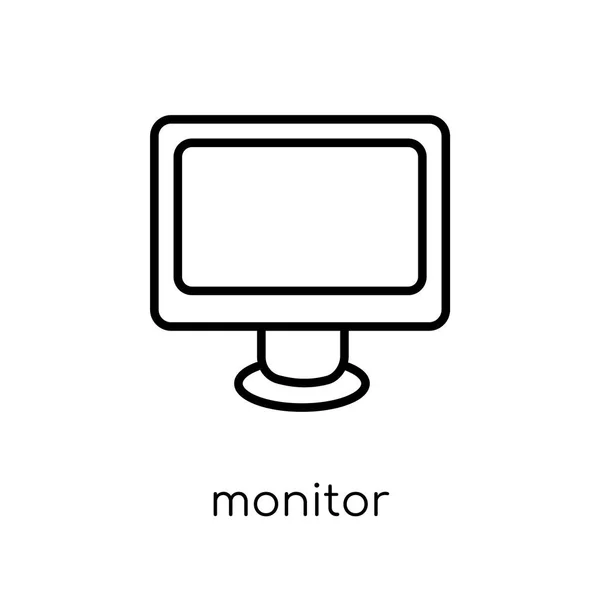 Ícone Monitor Vetor Linear Plano Moderno Moderno Moda Ícone Monitor — Vetor de Stock