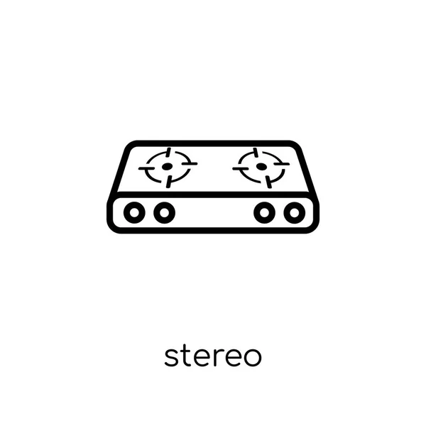 Stereo Ikona Trendy Moderní Ploché Lineární Vektorové Stereo Ikonu Bílém — Stockový vektor