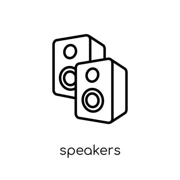 Icono Altavoces Moderno Moderno Vector Lineal Plano Icono Altavoces Sobre — Vector de stock