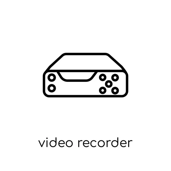 Videorekorder Symbol Trendige Moderne Flache Lineare Vektor Videorekorder Ikone Auf — Stockvektor