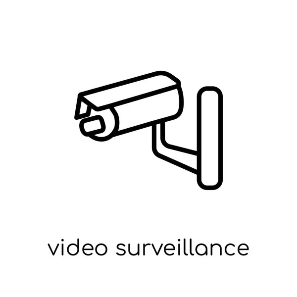 Ikona Wideo Nadzoru Modny Nowoczesny Płaskim Liniowe Wektor Wideo Nadzoru — Wektor stockowy