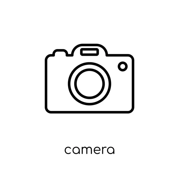 Camera Icoontje Trendy Modern Plat Lineaire Vector Camera Icoontje Witte — Stockvector