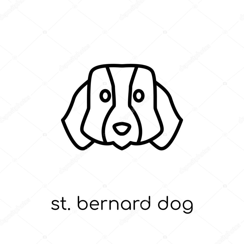 St. Bernard dog icon. Trendy modern flat linear vector St. Bernard dog icon on white background from thin line dogs collection, editable outline stroke vector illustration