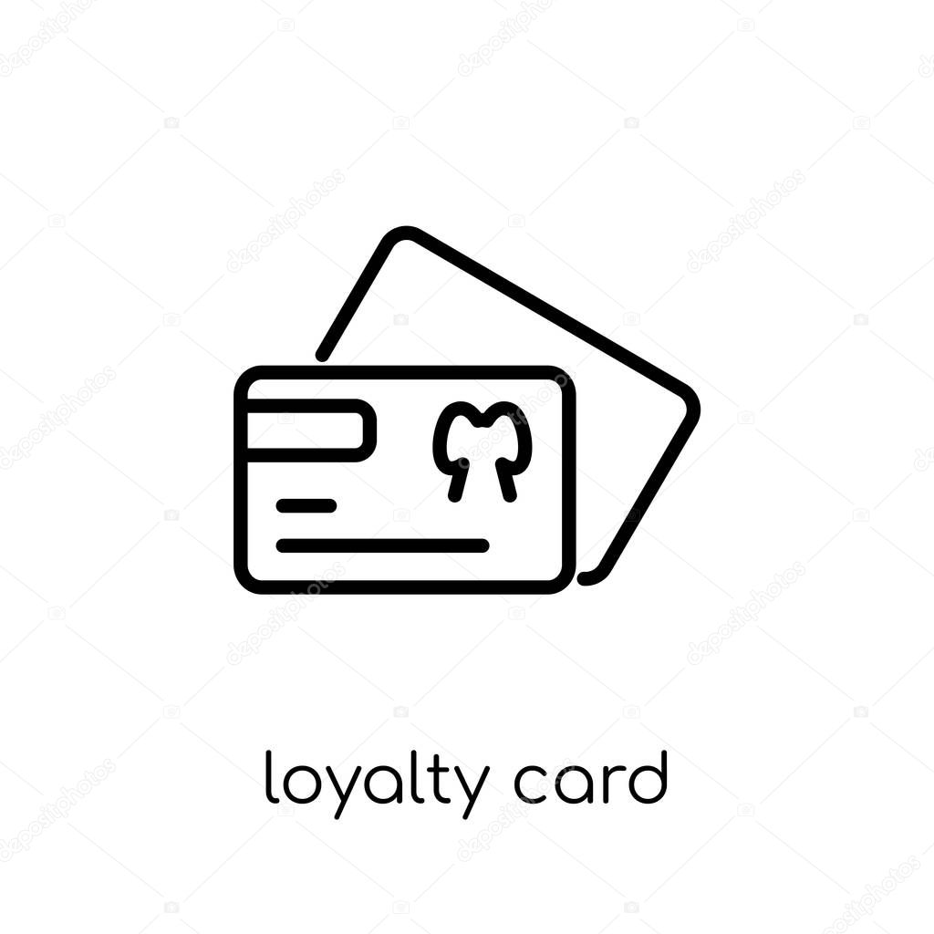 Loyalty card icon. Trendy modern flat linear vector loyalty card icon on white background from thin line Ecommerce collection, outline vector illustration