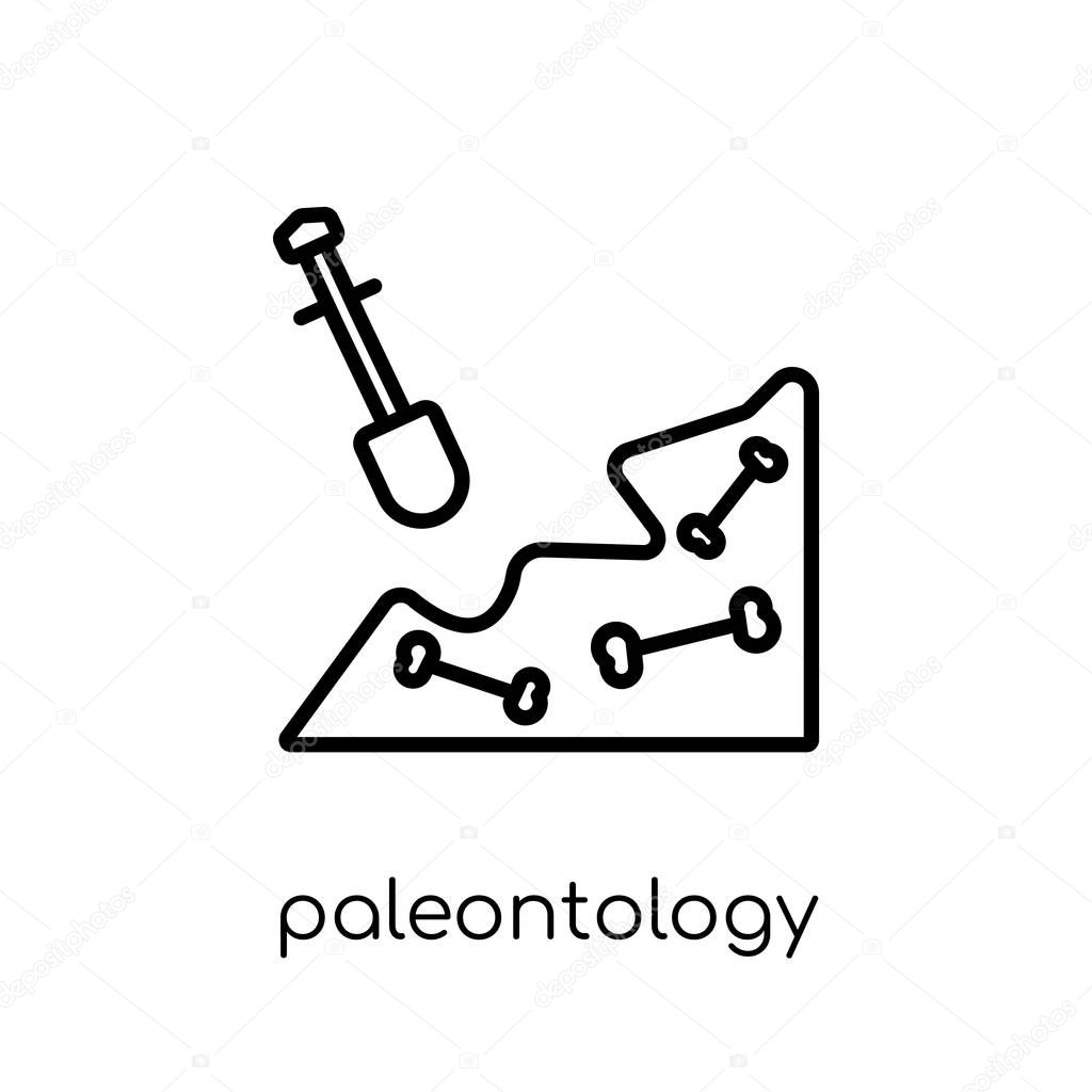 Paleontology icon. Trendy modern flat linear vector Paleontology icon on white background from thin line E-learning and education collection, editable outline stroke vector illustration