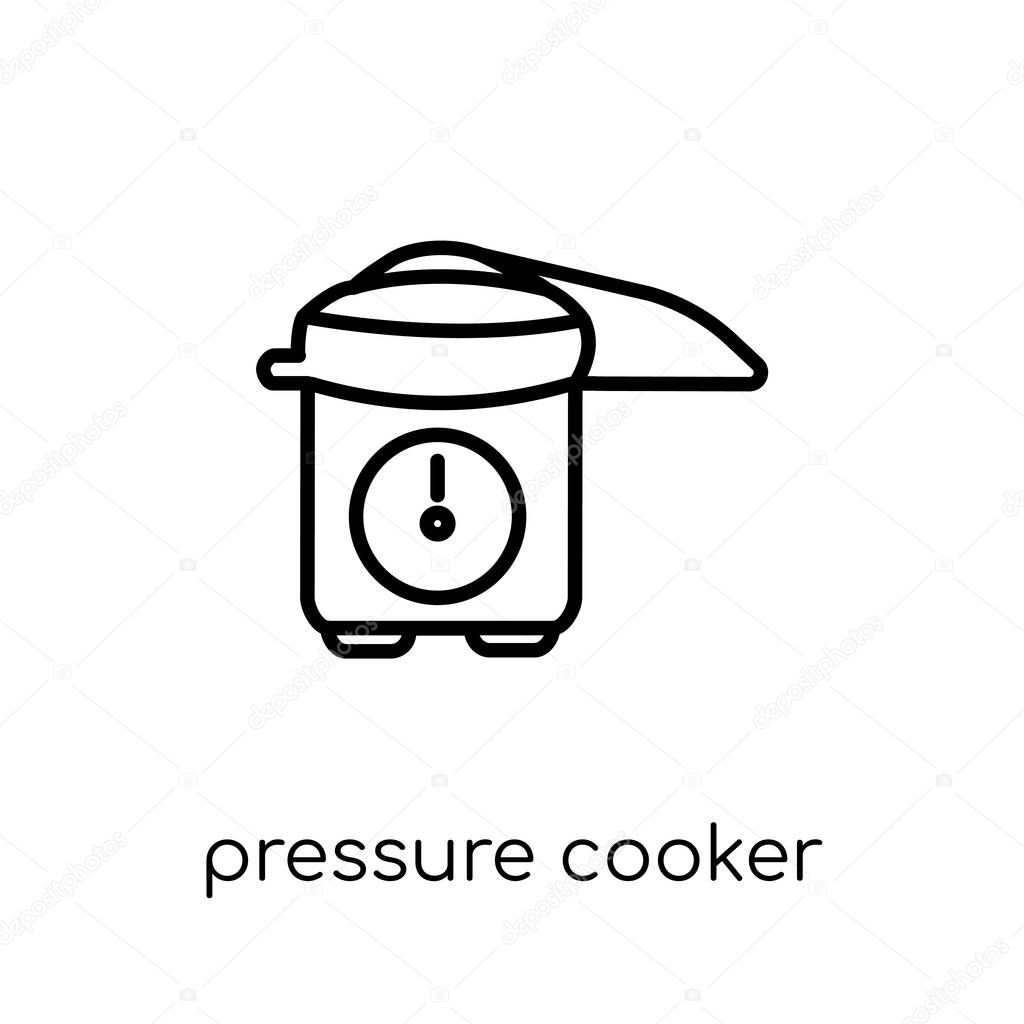 pressure cooker icon. Trendy modern flat linear vector pressure cooker icon on white background from thin line Electronic devices collection, editable outline stroke vector illustration