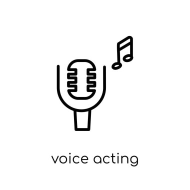 voice acting icon. Trendy modern flat linear vector voice acting icon on white background from thin line Entertainment collection, outline vector illustration clipart