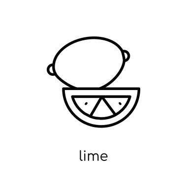 kireç simgesi. Modaya uygun modern düz doğrusal kireç kutsal kişilerin resmi üstünde ince çizgi meyve beyaz arka plan ve Sebze toplama, Anahat vektör çizim vektör