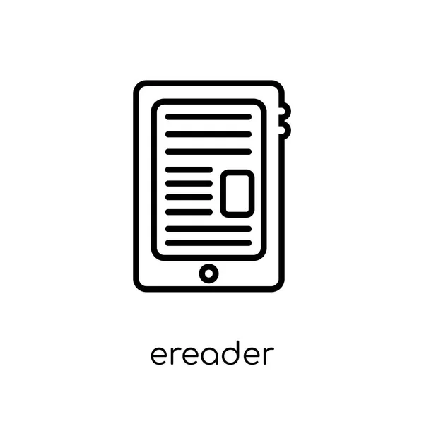 Ereader Icon Trendy Modern Flat Linear Vector Ereader Icon White — Stock Vector