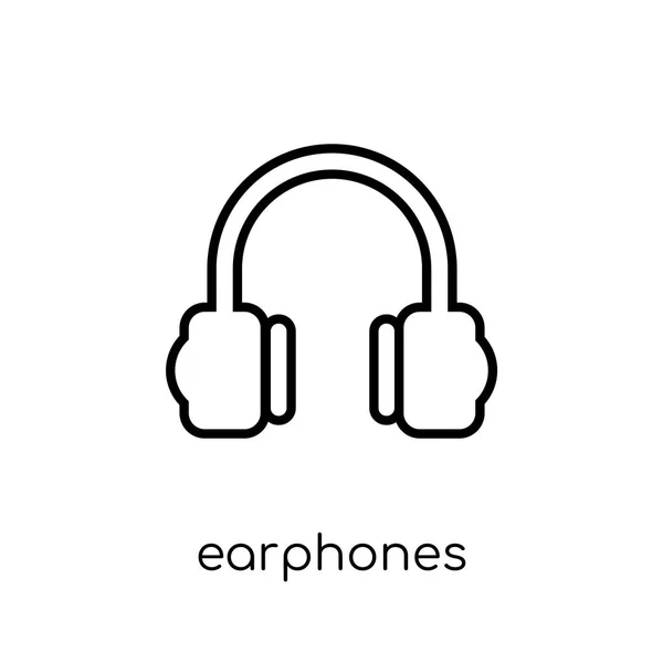 耳机图标 时尚现代平面线性矢量耳机图标在白色背景从细线电子设备汇集 概述向量例证 — 图库矢量图片
