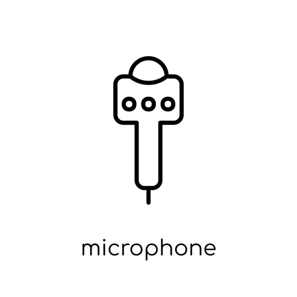 Icône Microphone Icône Microphone Vectoriel Linéaire Plat Moderne Mode Sur — Image vectorielle