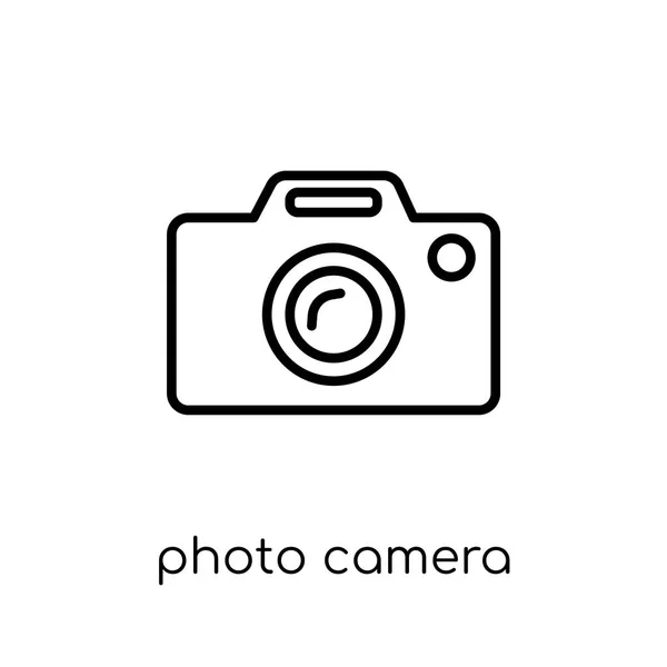 Foto Camera Pictogram Trendy Modern Plat Lineaire Vector Foto Camera — Stockvector