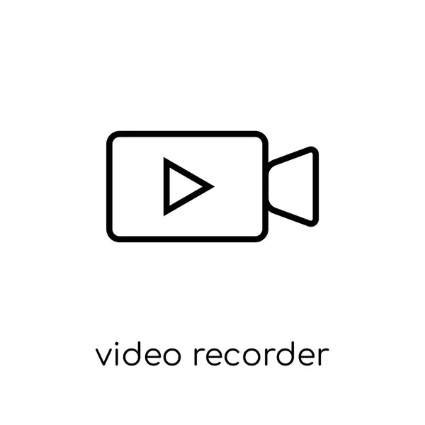 Videorekorder Symbol Trendige Moderne Flache Lineare Vektor Videorekorder Ikone Auf — Stockvektor