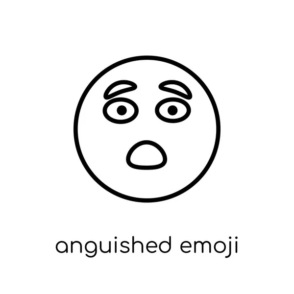 Ikon Emoji Sedih Trendy Modern Vektor Linear Datar Sedih Ikon - Stok Vektor
