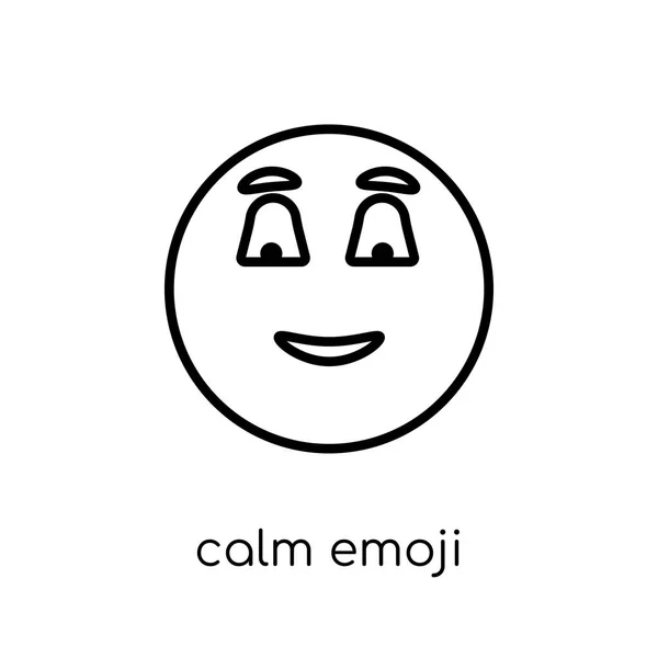 Icono Emoji Calma Moderno Moderno Vector Lineal Plano Calma Emoji — Archivo Imágenes Vectoriales