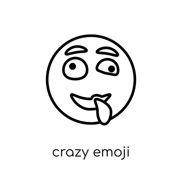 Icono Emoji Loco Moderno Moderno Vector Lineal Plano Loco Emoji — Vector de stock