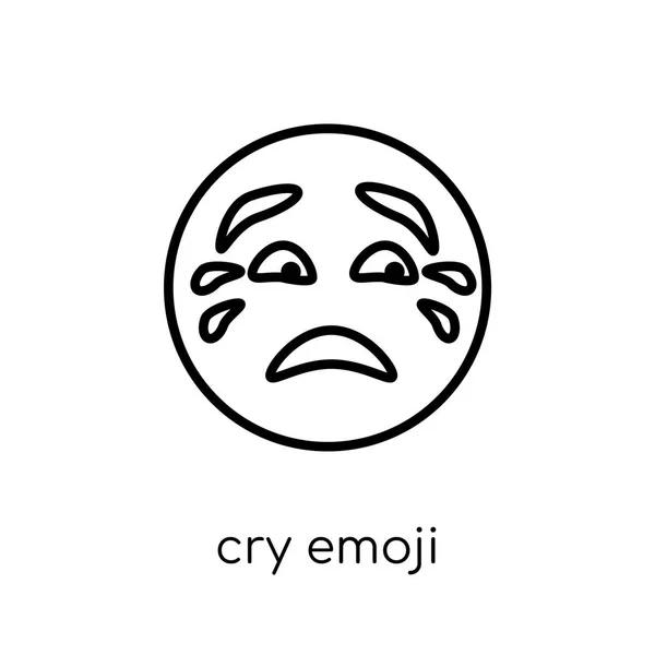 Cry Emoji Icon Trendy Modern Flat Linear Vector Cry Emoji — Stock Vector