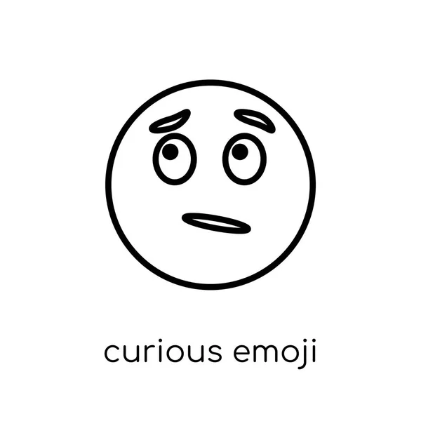 Curiosa Icona Emoji Trendy Moderno Vettore Lineare Piatto Curiosa Icona — Vettoriale Stock